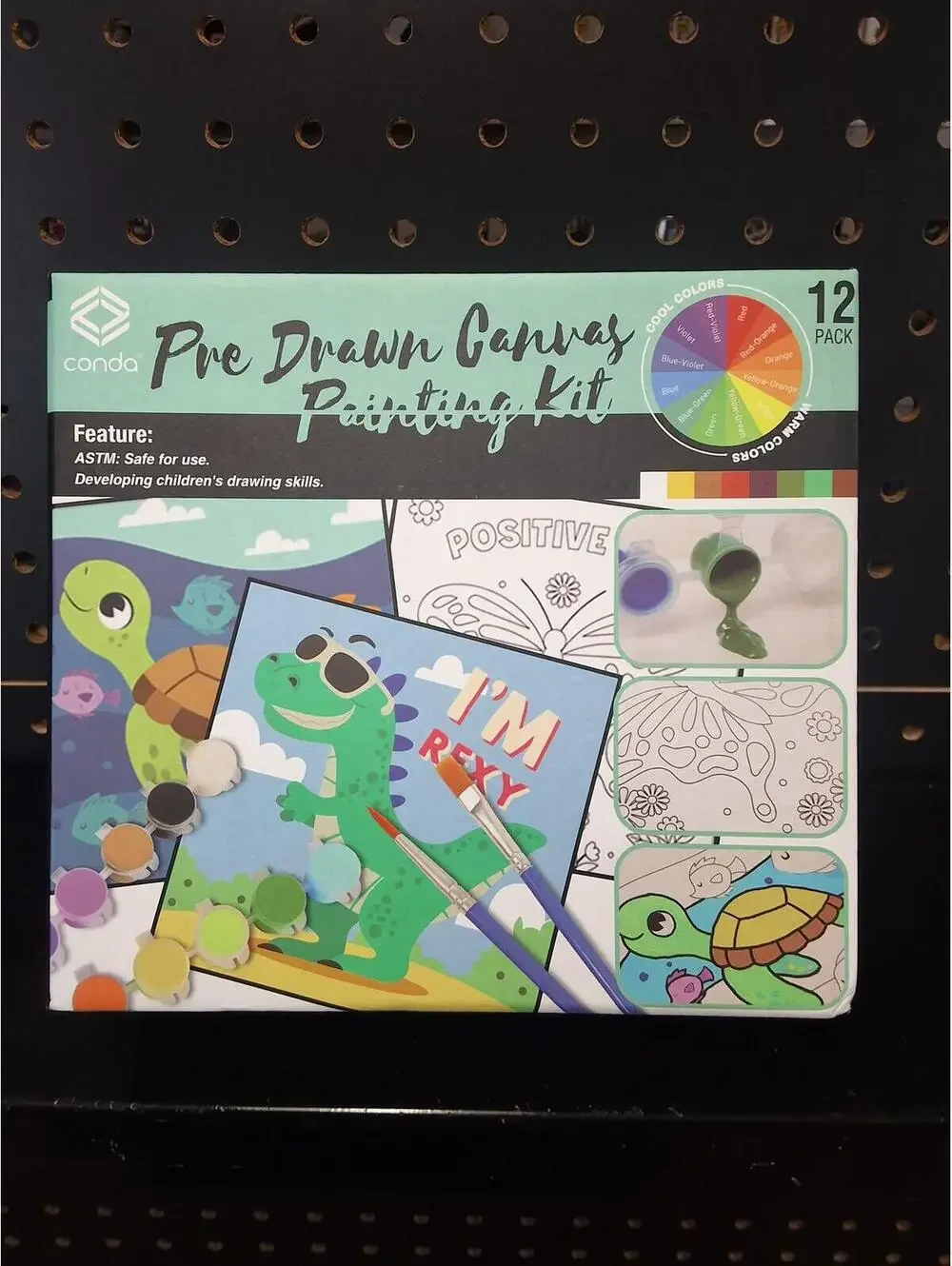 Conda Pre Drawn Canvas Painting Kit - 12 Pack Fun Art Set